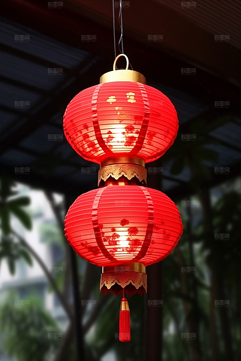 春节灯笼庆祝庆贺摄影图