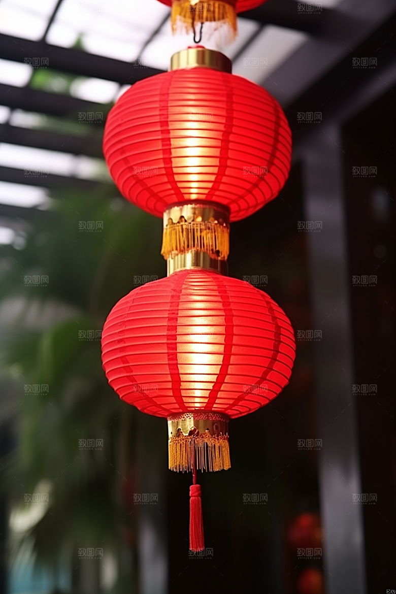 春节灯笼高清庆贺摄影图