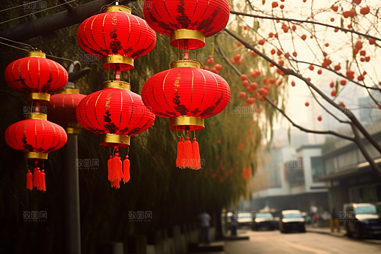 春节灯笼火热高清摄影图