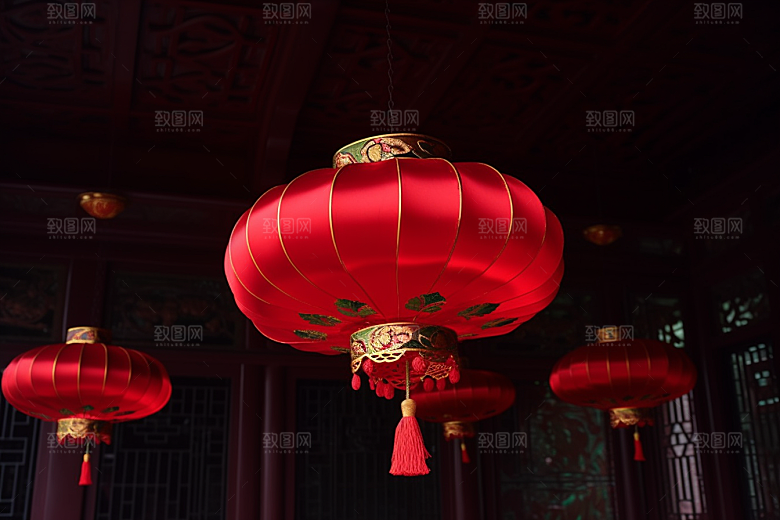 春节灯笼庆贺喜庆摄影图
