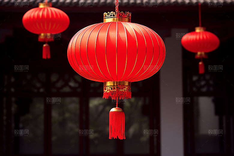 春节灯笼火热高清摄影图