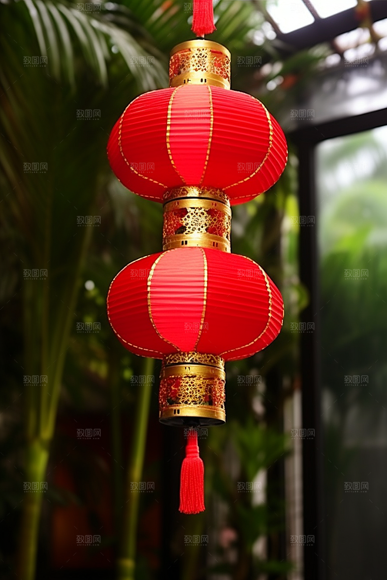 春节灯笼喜庆火热摄影图