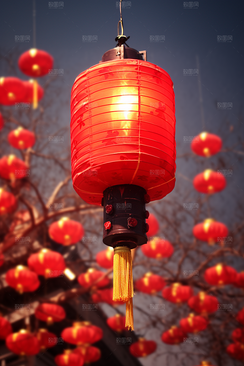 春节灯笼过年喜庆摄影图