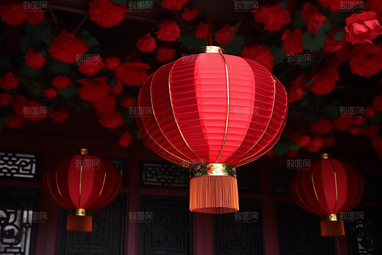 春节灯笼火热高清摄影图