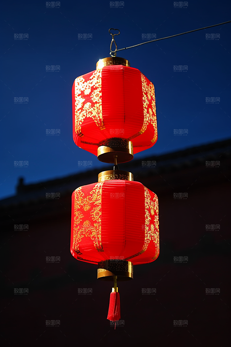 春节灯笼新年高清摄影图