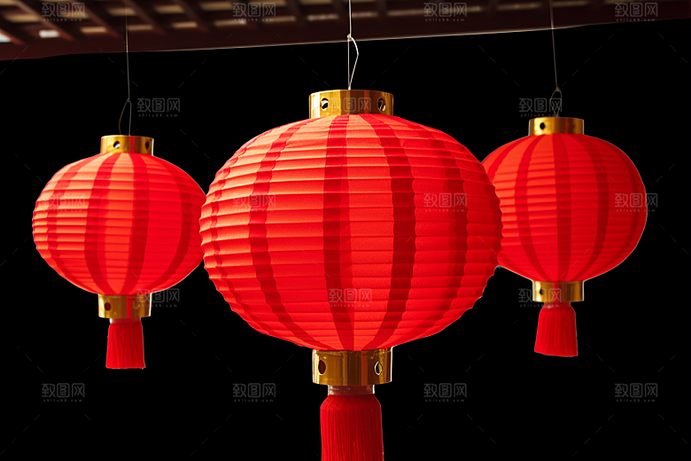 春节灯笼火热红火摄影图