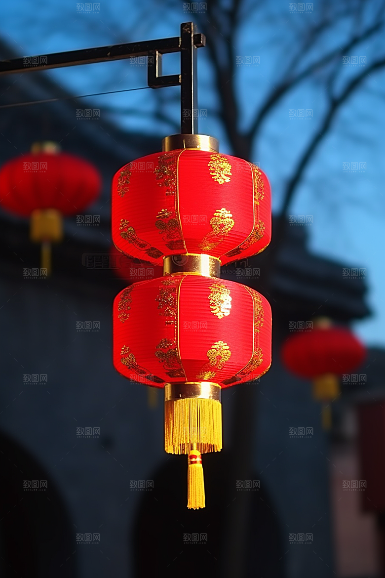 春节灯笼庆祝过年摄影图