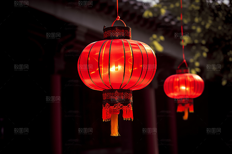 春节灯笼高清火热摄影图