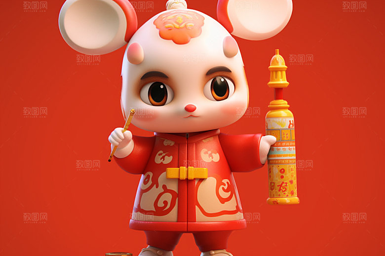 春节人物可爱形象模型