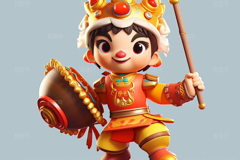春节人物喜庆3D模型