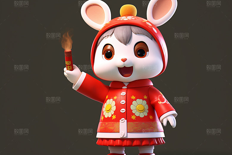 春节人物喜庆IP模型