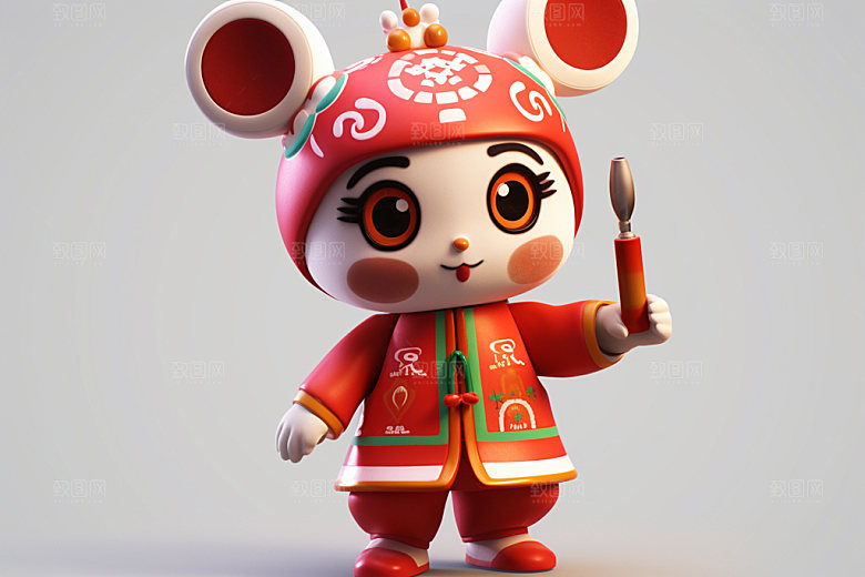 春节人物过年3D模型