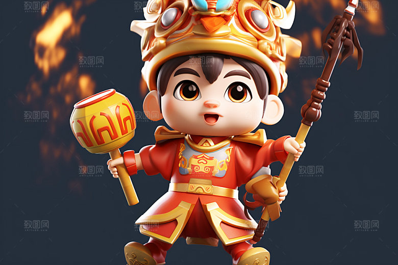 春节人物形象3D模型