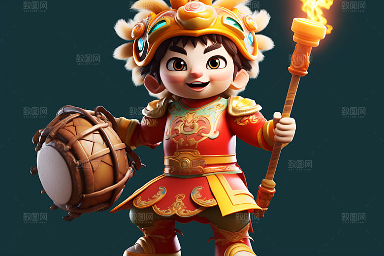 春节人物热闹3D模型
