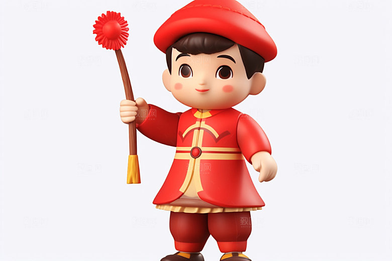 春节人物可爱热闹模型