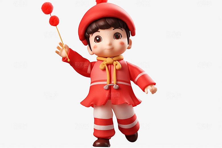 春节人物立体热闹模型
