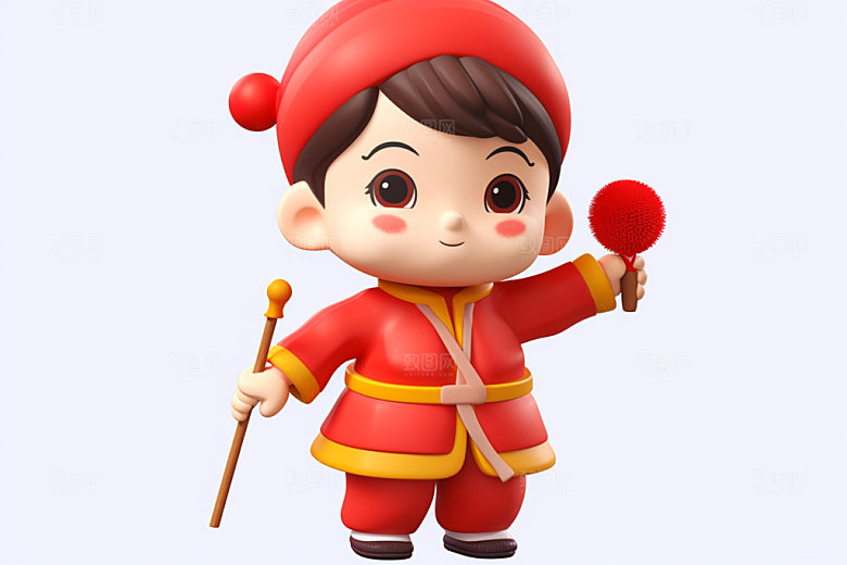 春节人物喜庆形象模型