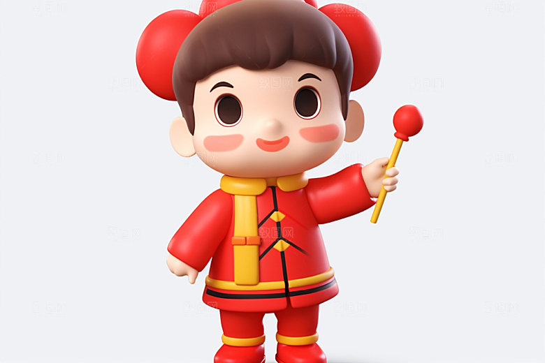 春节人物立体过年模型