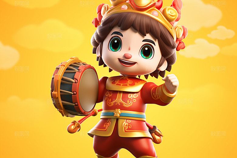 春节人物热闹3D模型