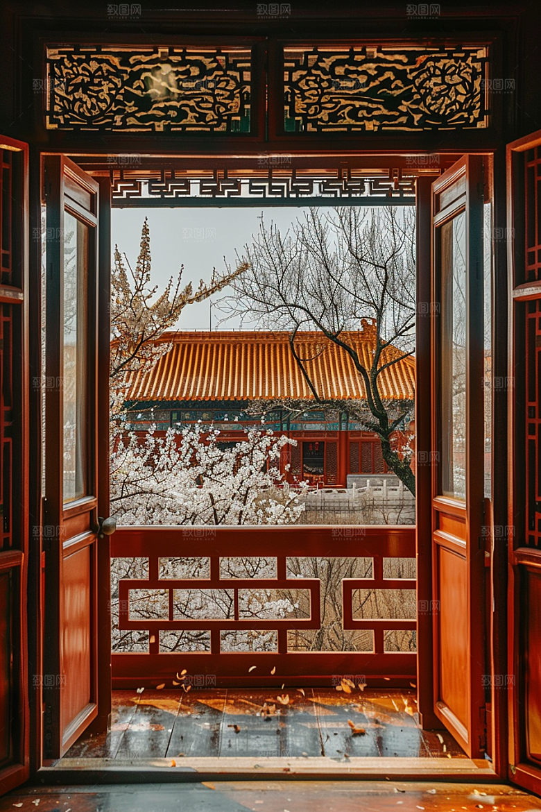 窗外的春色高清自然摄影图