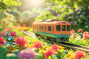 开往春天的列车花朵唯美微距摄影