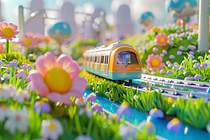开往春天的列车灿烂春季微距摄影