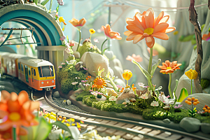 开往春天的列车高清灿烂微距摄影