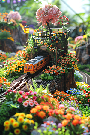 开往春天的列车花朵灿烂微距摄影