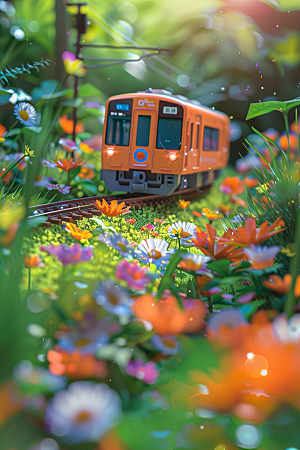 开往春天的列车灿烂花卉微距摄影