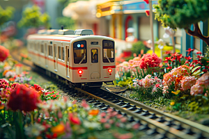 开往春天的列车灿烂花朵微距摄影
