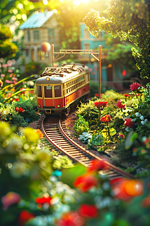 开往春天的列车立体灿烂微距摄影