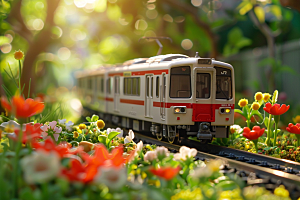 开往春天的列车灿烂花朵微距摄影