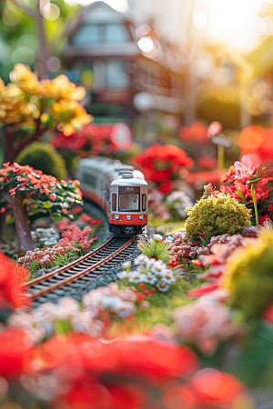 开往春天的列车花朵彩色微距摄影