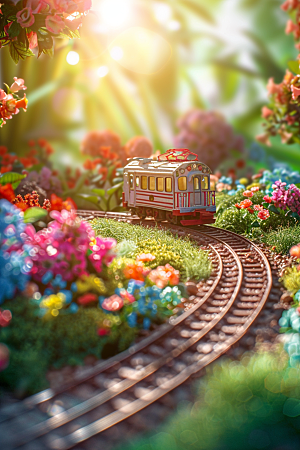 开往春天的列车春季花朵微距摄影