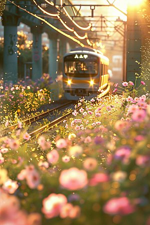 开往春天的列车高清花朵微距摄影