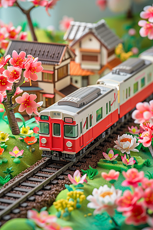 开往春天的列车春季火车微距摄影