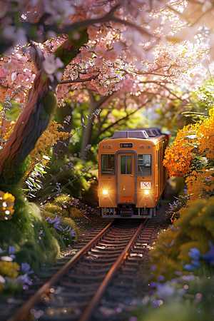 开往春天的列车春季高清微距摄影