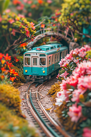 开往春天的列车花朵唯美微距摄影