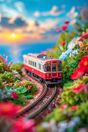 开往春天的列车立体灿烂微距摄影