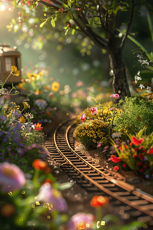 开往春天的列车花卉灿烂微距摄影