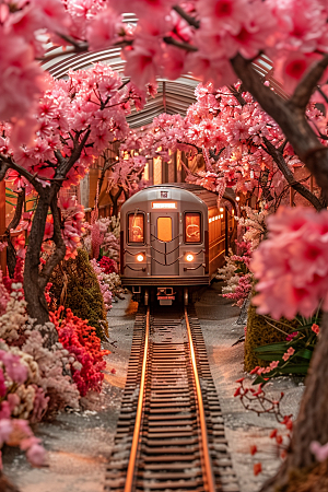 开往春天的列车灿烂繁花似锦微距摄影