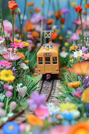 开往春天的列车花朵春季微距摄影