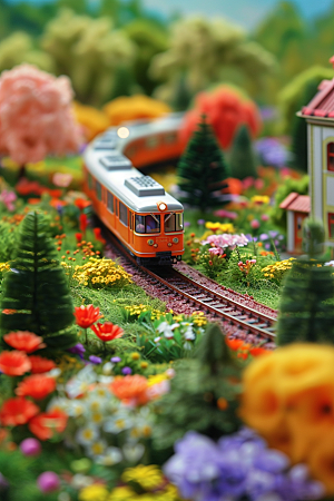 开往春天的列车春季立体微距摄影