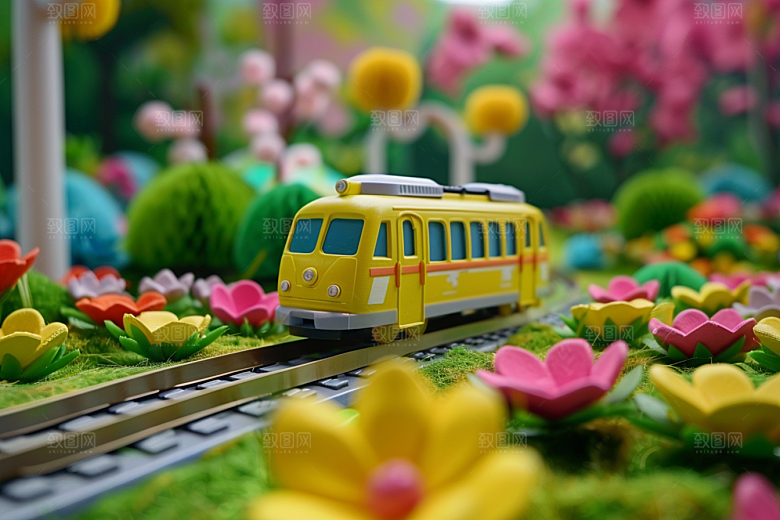 开往春天的列车3D高清微距摄影