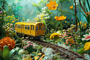开往春天的列车花卉春季微距摄影