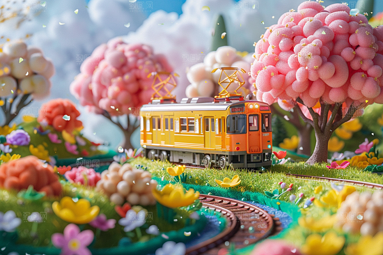 开往春天的列车3D高清微距摄影