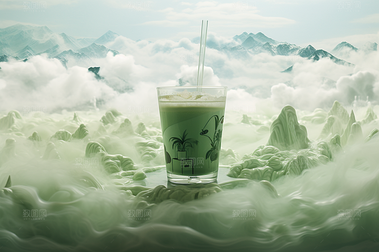春季奶茶原叶新茶美食商品模型