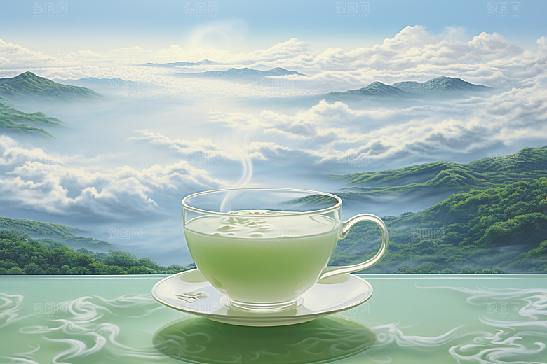 春季奶茶绿茶新年商品模型