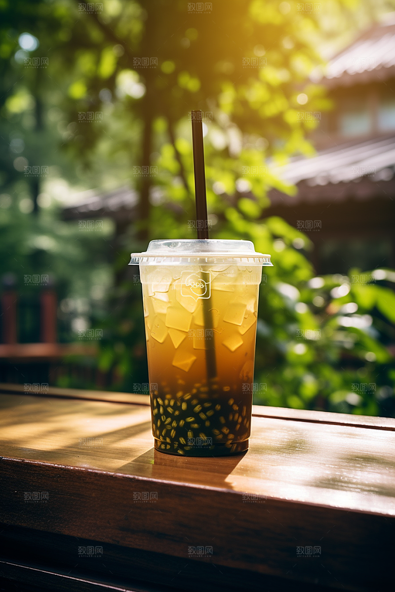 春季奶茶春茶新年商品模型