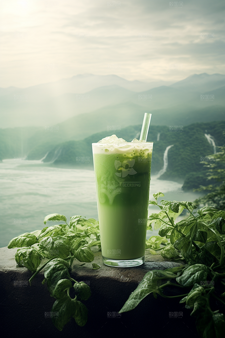 春季奶茶高清原叶新茶商品模型